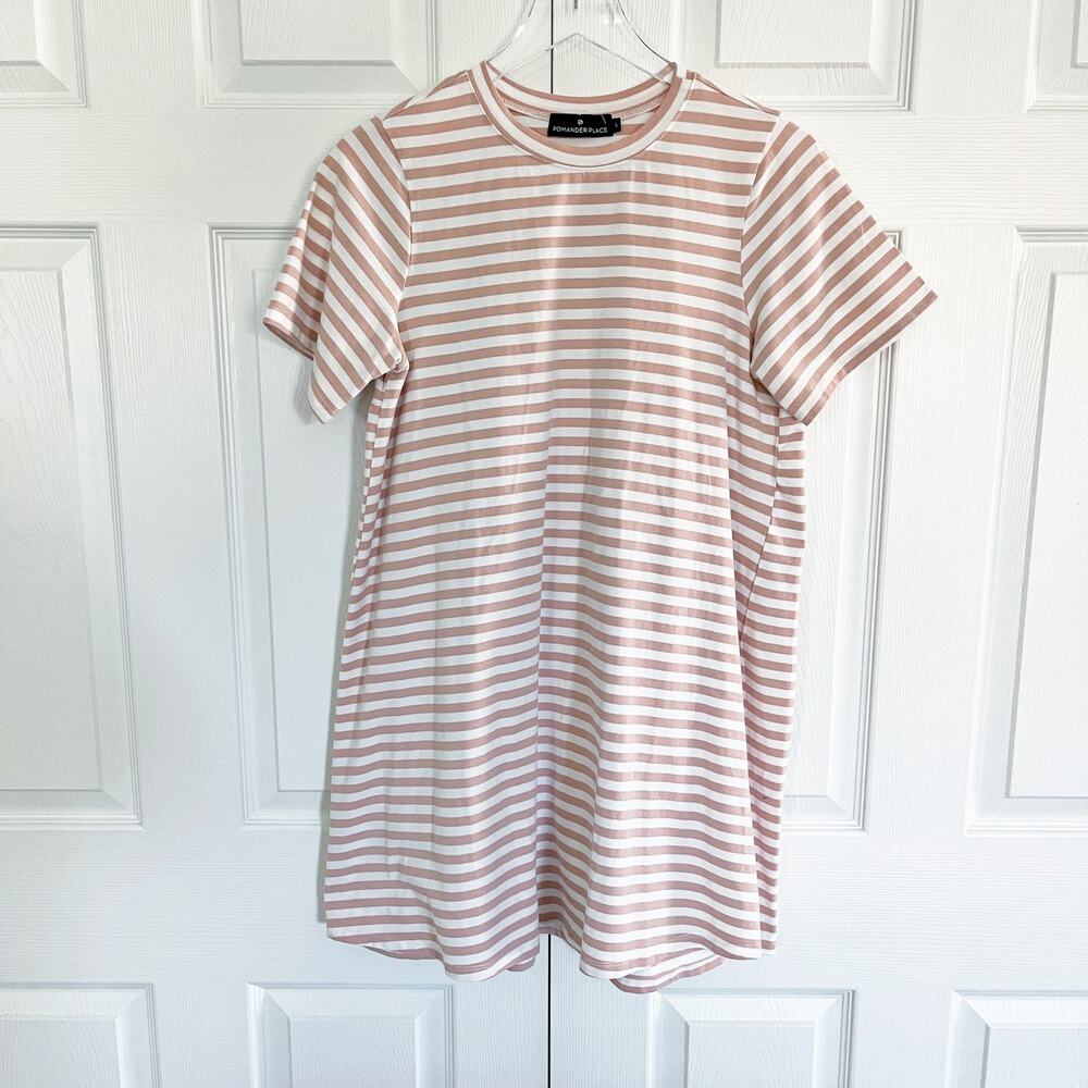 Pomander Place Striped A-Line T-Shirt Dress